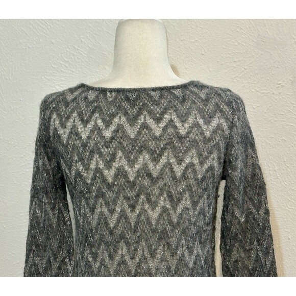 Theory Jivana Wenge Size M Sheer Baby Alpaca Wool Gray Sweater Luxury Staple - Picture 6 of 13